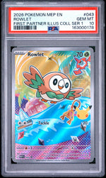 2026 Pokemon Black Star Promo Mega Evolution First Partner Illustration Collection Series 1 Rowlet #043 PSA 10