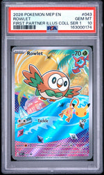 2026 Pokemon Black Star Promo Mega Evolution First Partner Illustration Collection Series 1 Rowlet #043 PSA 10
