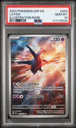2024 Pokemon Scarlet and Violet Surging Sparks Illustration Rare Latios #203 PSA 10