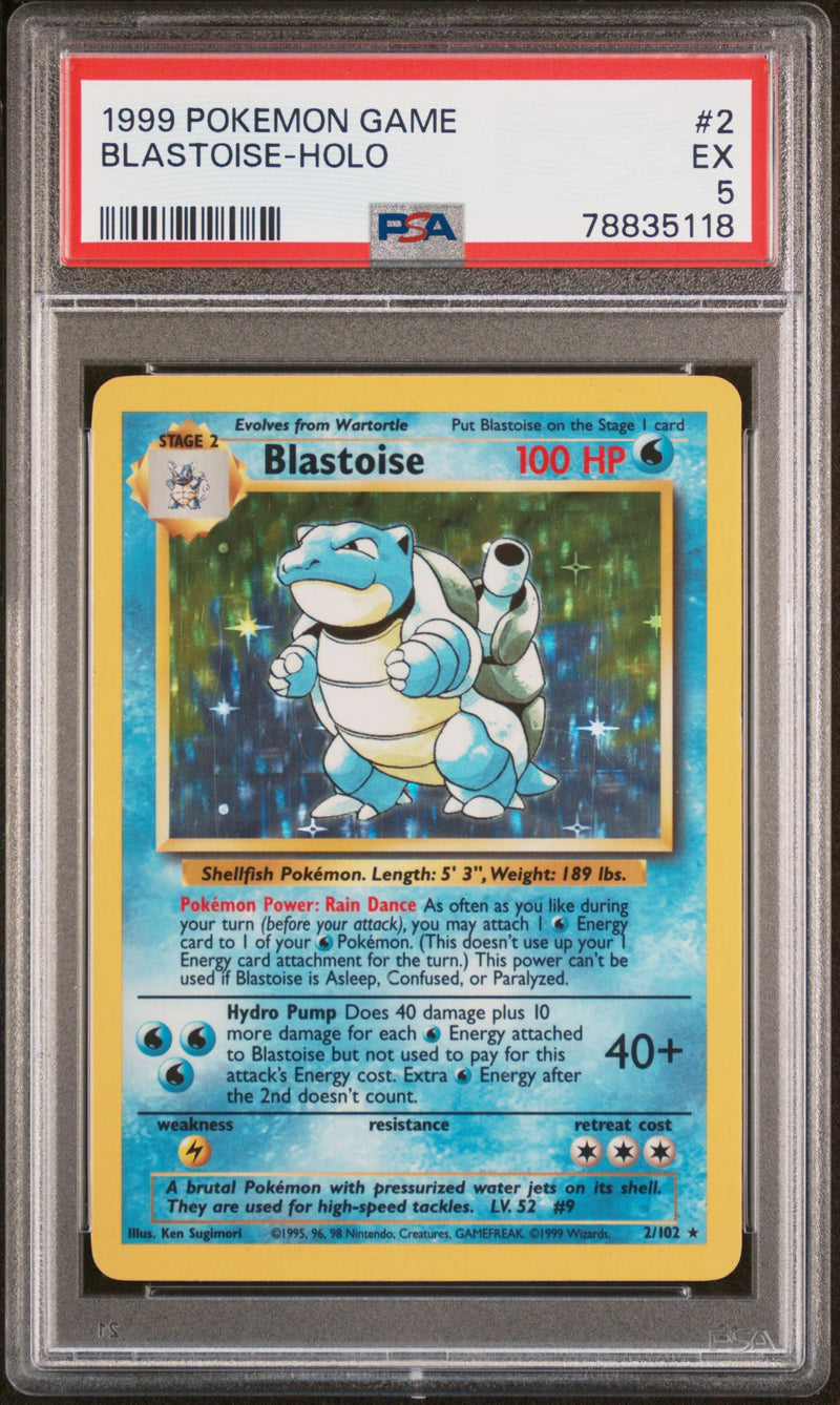1999 Pokemon Base Set Holo Blastoise #2 PSA 5