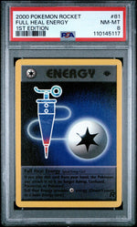 2000 Pokemon Team Rocket 1st Edition Full Heal Energy #81 PSA 8