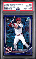 2025 Bowman Chrome Bowman Mega Box Purple Refractors Dylan Crews #42 /250 PSA 10