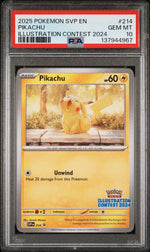 2025 Pokemon Scarlet and Violet Black Star Promo Illustration Contest 2024 Pikachu #214 PSA 10