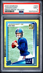 2025 Panini Donruss Press Proof Yellow Jaxson Dart #400 PSA 9