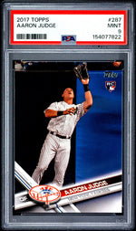 2017 Topps Catching Aaron Judge #287 PSA 9