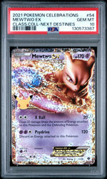 2021 Pokemon Celebrations Classic Collection Next Destinies Mewtwo Ex #54 PSA 10