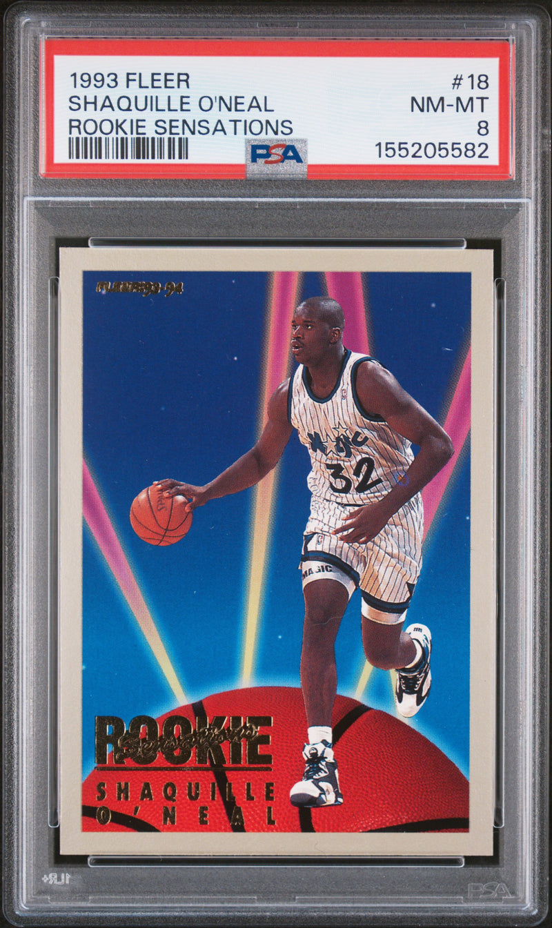 1993 Fleer Shaquille O'Neal Rookie Sensations #18 PSA 8