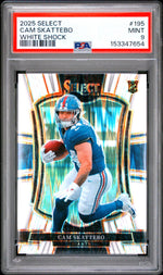 2025 Panini Select White Shock Cam Skattebo #195 PSA 9