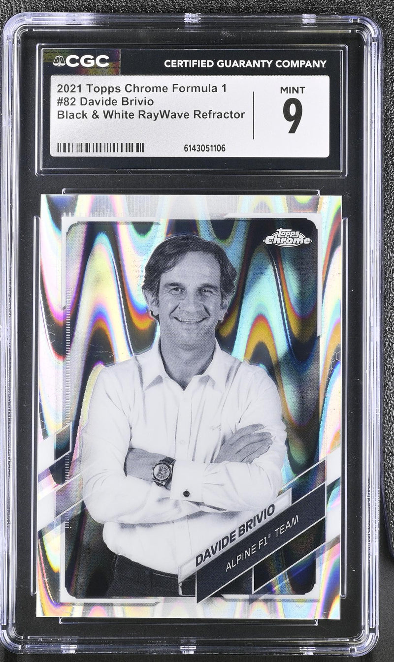 2021 Topps Chrome #82 Davide Brivio Black & White RayWave Refractor CGC 9