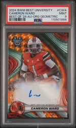 2024 Bowman Best University Best of 2024 Autographs Orange Geometric Cameron Ward #CWA /25 PSA 9