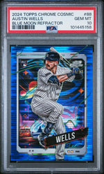 2024 Topps Chrome Cosmic Blue Moon Refractor Austin Wells #88 PSA 10