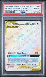 2019 Pokemon Sun and Moon Hidden Fates Secret Rare Articuno/Moltres/Zapdos Gx #69 PSA 10