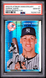2023 Topps Chrome Platinum Anniversary Prism Refractors Aaron Judge #1 PSA 10