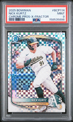 2025 Bowman Bowman X-Fractor Nick Kurtz #BCP-114 PSA 9