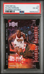 1999 Skybox Metal Scoring Magnets Allen Iverson #3SM PSA 6