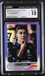 2022 Topps Chrome #18 George Russell Purple Refractor /399 CGC 10