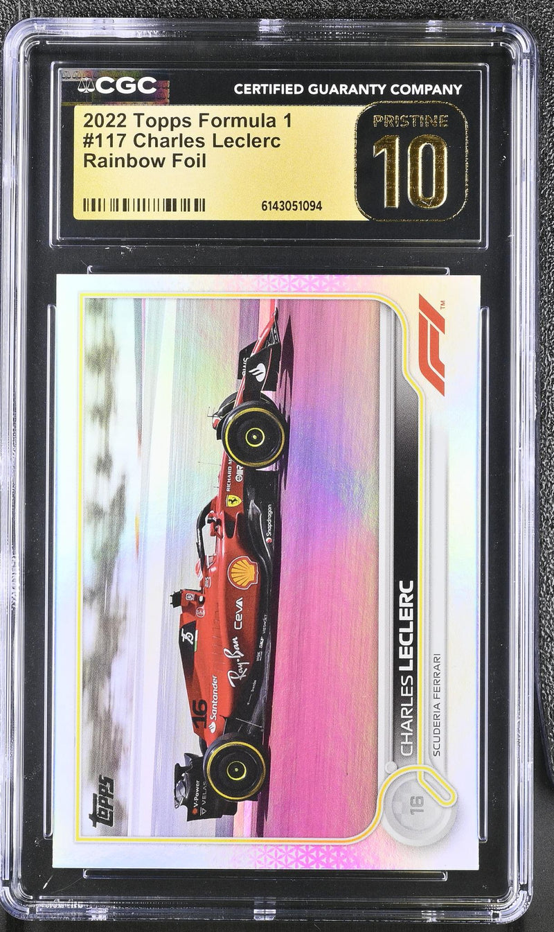 2022 Topps Formula 1 #117 Charles Leclerc Rainbow Foil CGC 10