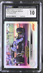 2022 Formula 1 #183 Fernando Alonso Rainbow Foil CGC 10