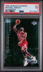 1998 Black Diamond Quadruple Diamond Michael Jordan #22 /150 PSA 7