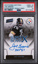 2015 Panini Certified Super Bowl Signatures Joe Greene #SBX-JG /25 PSA 10