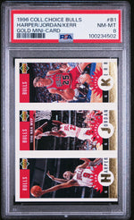 1996 Upper Deck Collector's Choice Mini Card Gold Michael Jordan/Ron Harper/Steve Kerr #B1 PSA 8