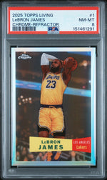 2025 Topps Living Chrome-Refractor LeBron James #1 PSA 8