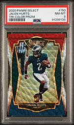 2020 Panini Select Prizm Tri Color Jalen Hurts #150 /199 PSA 8