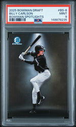 2025 Bowman Draft Bowman Spotlights Billy Carlson #BS-8 PSA 9