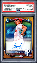 2025 Chrome Prospect Autographs Gold Refractors Wen-Hui Pan #CPAWP /50 PSA 9