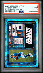2025 Panini Donruss Optic Passing Grade Ice Jaxson Dart #2 /55 PSA 9