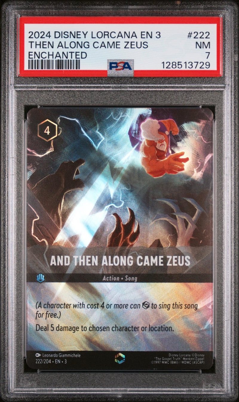 2024 Disney Lorcana And Then Along Came Zeus #222 Enchanted PSA 7