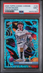 2025 Topps Cosmic Chrome Aqua Equinox Refractors Jacob Wilson #139 /199 PSA 9