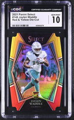 2021 Select #148 Jaylen Waddle Red & Yellow Die-Cut CGC 10