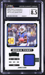 2022 Contenders #RTS-JCO James Cook Rookie Ticket Swatches CGC 8.5