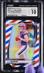 2024 Prizm #400 J.J. McCarthy Red White & Blue CGC 10