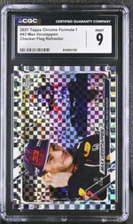 2021 Topps Chrome #43 Max Verstappen Checker Flag Refractor CGC 9