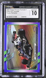 2021 Topps Chrome #109 Yuki Tsunoda Purple Refractor CGC 10