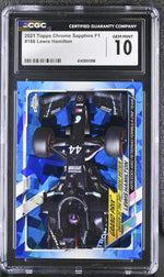 2021 Topps Chrome Sapphire Lewis Hamilton Grand Prix Driver of the Day: Great Britain CGC 10