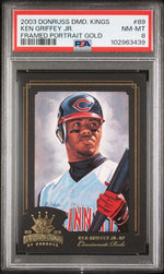 2003 Donruss Diamond Kings Framed Portrait Gold Ken Griffey Jr #89 /100 PSA 8