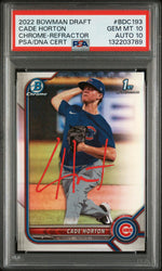 2022 Bowman Chrome Draft Refractor Cade Horton #BDC193 PSA 10