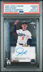 2025 Chrome Rookie Autographs Roki Sasaki #RAROKI PSA 9