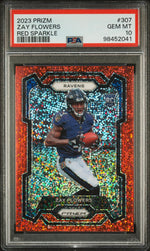 2023 Panini Prizm Red Sparkle Zay Flowers #307 PSA 10