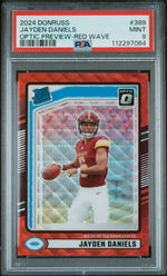 2024 Donruss Optic Rated Rookie Preview Red Wave Jayden Daniels #389 PSA 9