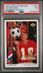1993 Upper Deck World Cup 94 Preview English/Spanish Honorary Captains Joe Montana #HC2 PSA 7