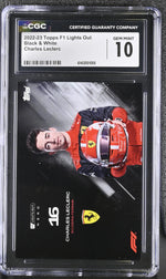 2022 Topps F1 #16 Charles Leclerc Lights Out Black & White CGC 10