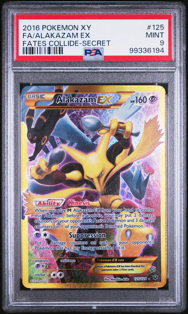 Pokémon XY Fates Collide Alakazam EX #125/124 Secret Rare PSA 9