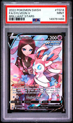 2022 Pokemon Sword and Shield Brilliant Stars Trainer Gallery Sylveon V #TG14 PSA 9