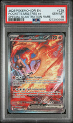 2025 Pokemon Scarlet and Violet Destined Rivals Special Illustration Rare Team Rocket’S Moltres Ex #229 PSA 10