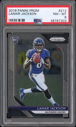 2018 Panini Prizm Lamar Jackson #212 PSA 8