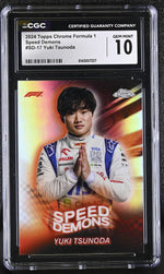 2024 Topps Chrome #SD-17 Yuki Tsunoda Speed Demons CGC 10